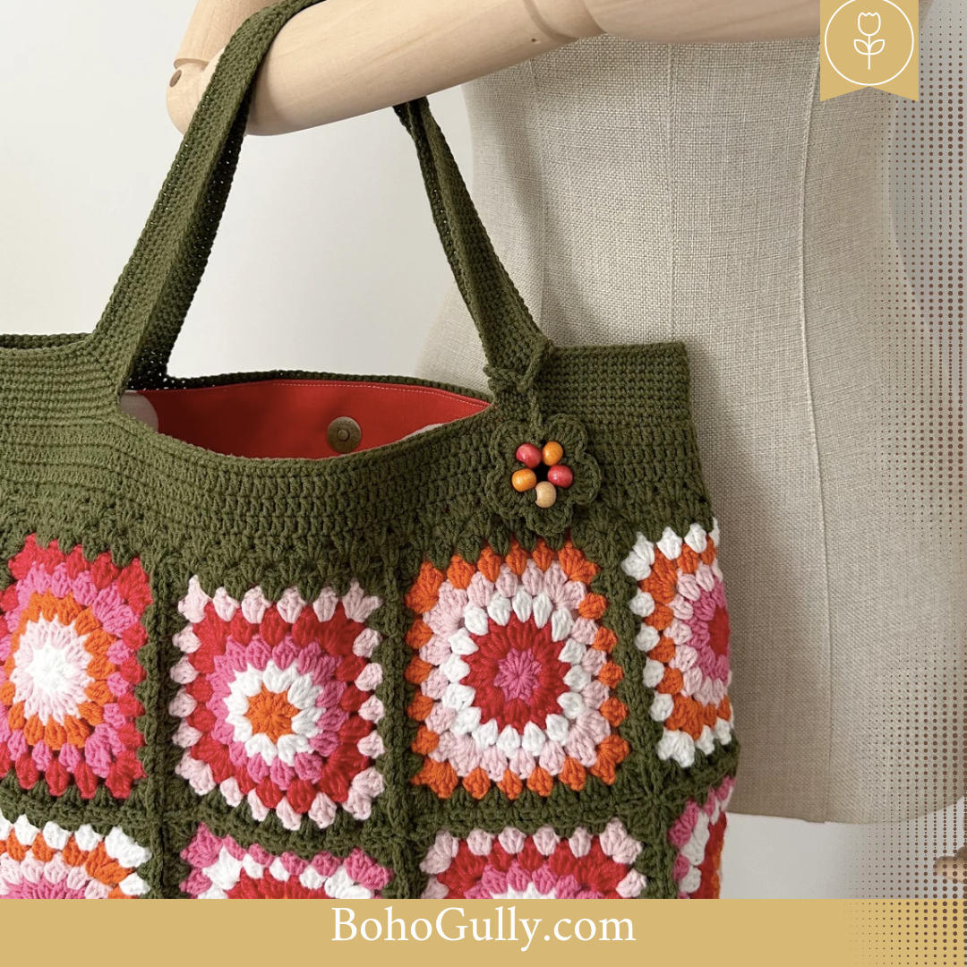 Granny Square Deep Brown Handbag